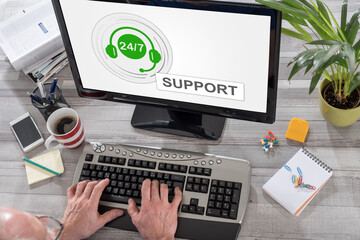 Support concept on a computer