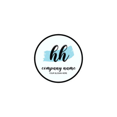 HH Initial handwriting logo template vector