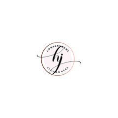 HJ Initial handwriting logo template vector