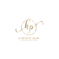 HP Initial handwriting logo template vector