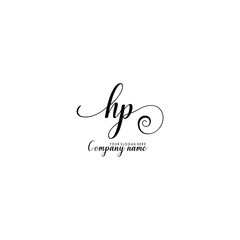 HP Initial handwriting logo template vector