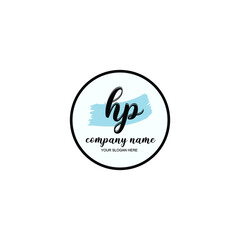 HP Initial handwriting logo template vector