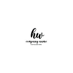 HW Initial handwriting logo template vector