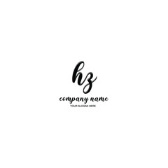 HZ Initial handwriting logo template vector