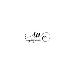 IA Initial handwriting logo template vector