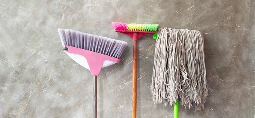 broom and shovel