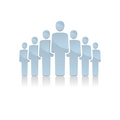 Group of people - working team schematic silhouettes  - isolated vector icon