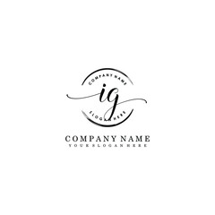 IG Initial handwriting logo template vector