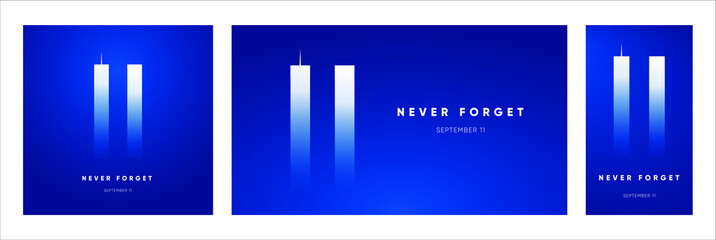 9/11 Patriot Day banner. USA Patriot Day card. September 11, 2001. We will never forget you. Vector design template for Patriot Day.