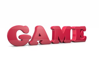 GAME word on white background 3d rendered illustration