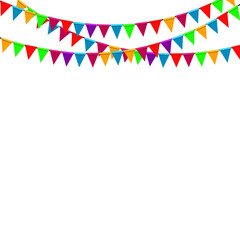 Colorful Party Flags. Party Background with Flags Vector Illustration