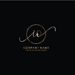 I Initial handwriting logo template vector