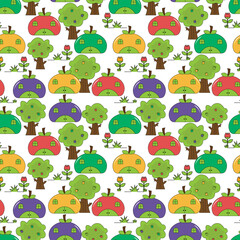cute seamless pattern with funny ornament