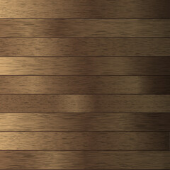 Fototapeta premium Brown wooden plank desk table. Top view.