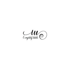 IU Initial handwriting logo template vector