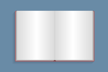 Open blank notebook. Top view.