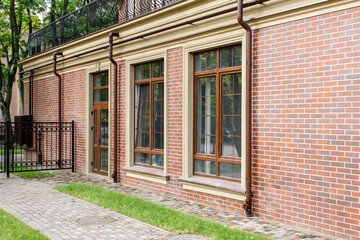 Fototapeta na wymiar new house with plastic windows and doors