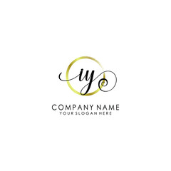 IY Initial handwriting logo template vector
