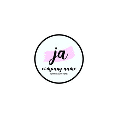 JA Initial handwriting logo template vector