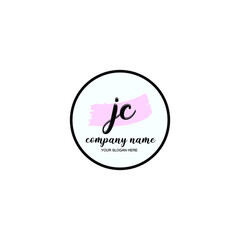 JC Initial handwriting logo template vector