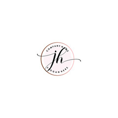 JH Initial handwriting logo template vector