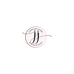 JJ Initial handwriting logo template vector