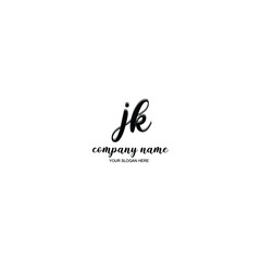 JK Initial handwriting logo template vector