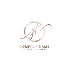 JL Initial handwriting logo template vector