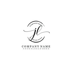 Naklejka premium JL Initial handwriting logo template vector