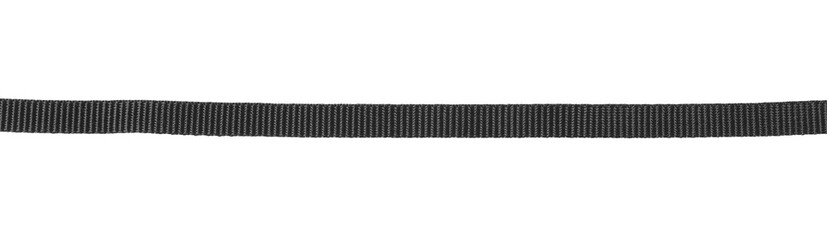 Black nylon strap isolated on white background, top view