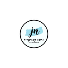 JN Initial handwriting logo template vector