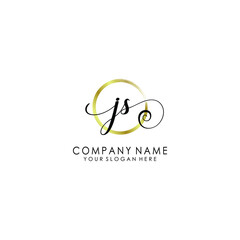 JS Initial handwriting logo template vector