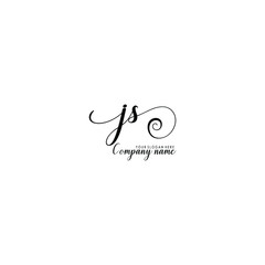 JS Initial handwriting logo template vector