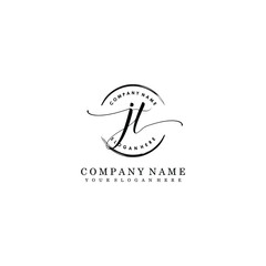 Obraz premium JT Initial handwriting logo template vector