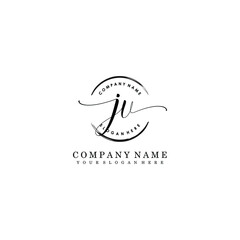 JV Initial handwriting logo template vector