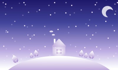 雪と家の壁紙