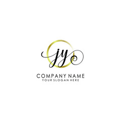 JY Initial handwriting logo template vector