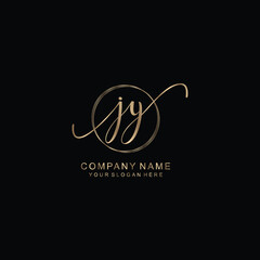 JY Initial handwriting logo template vector