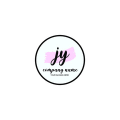 JY Initial handwriting logo template vector

