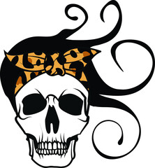 Vector Illustration Of a Skull With Bandana 5