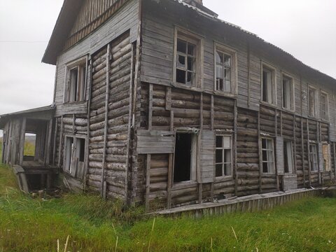 old wooden log  abandoned house