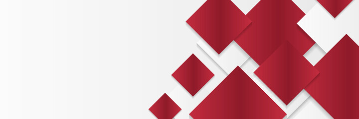 Red and white geometric corporate banner design 