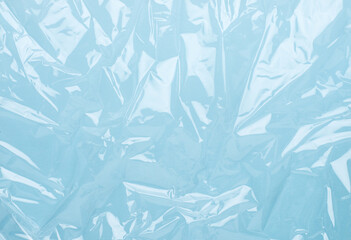 blue plastic wrinkled wrap