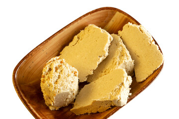  traditional turkish tahini halva in plate