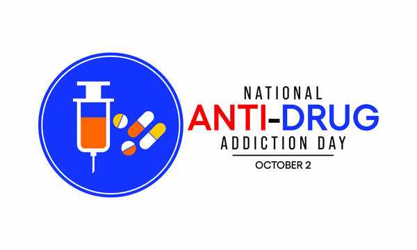 Vector illustration on the theme of National Anti-Drug addiction day observed each year on October 2nd.