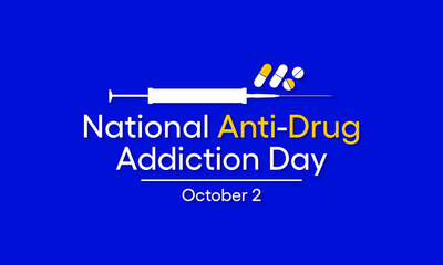 Vector illustration on the theme of National Anti-Drug addiction day observed each year on October 2nd.