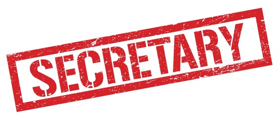 SECRETARY red grungy rectangle stamp.