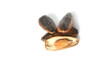 Sunflower seeds isolated on white background