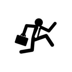 Running business man icon vector on white