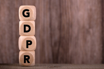 GDPR Concept Wooden Cube Blocks